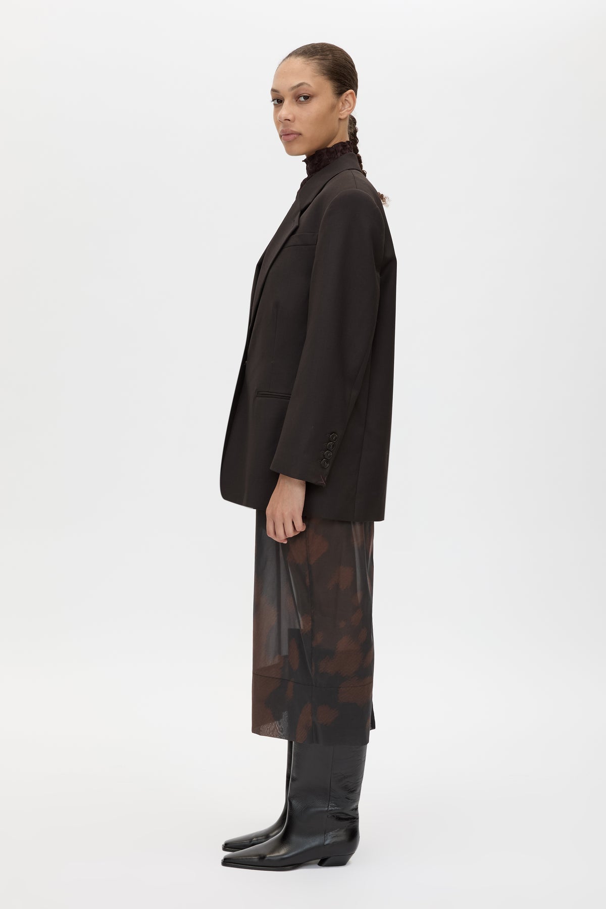 Camilla & Marc | Saxony Oversized Blazer - Espresso Pindot