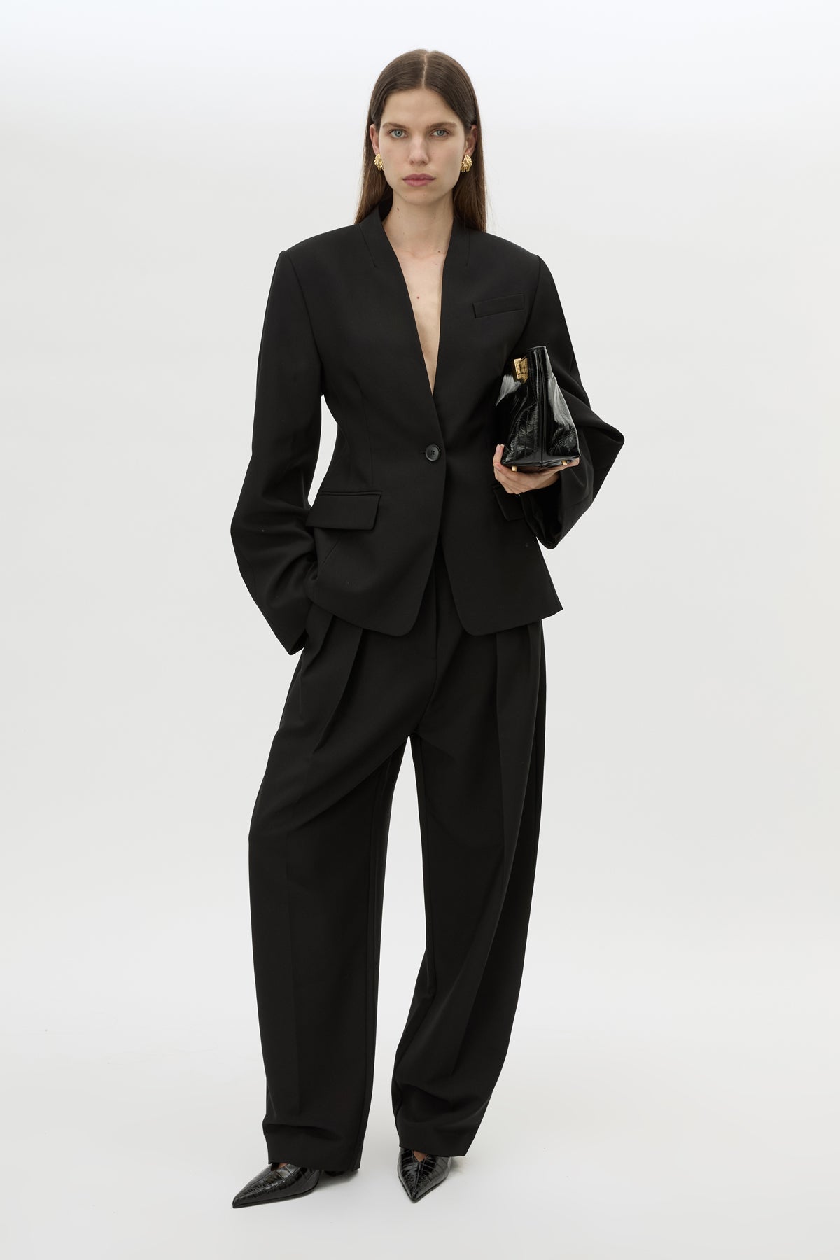 Camilla & Marc | Tala Fitted Collarless Blazer - Black