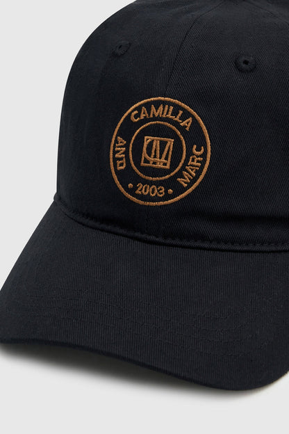 Camilla & Marc | Westley Embossed Logo Cap - Black / Tan