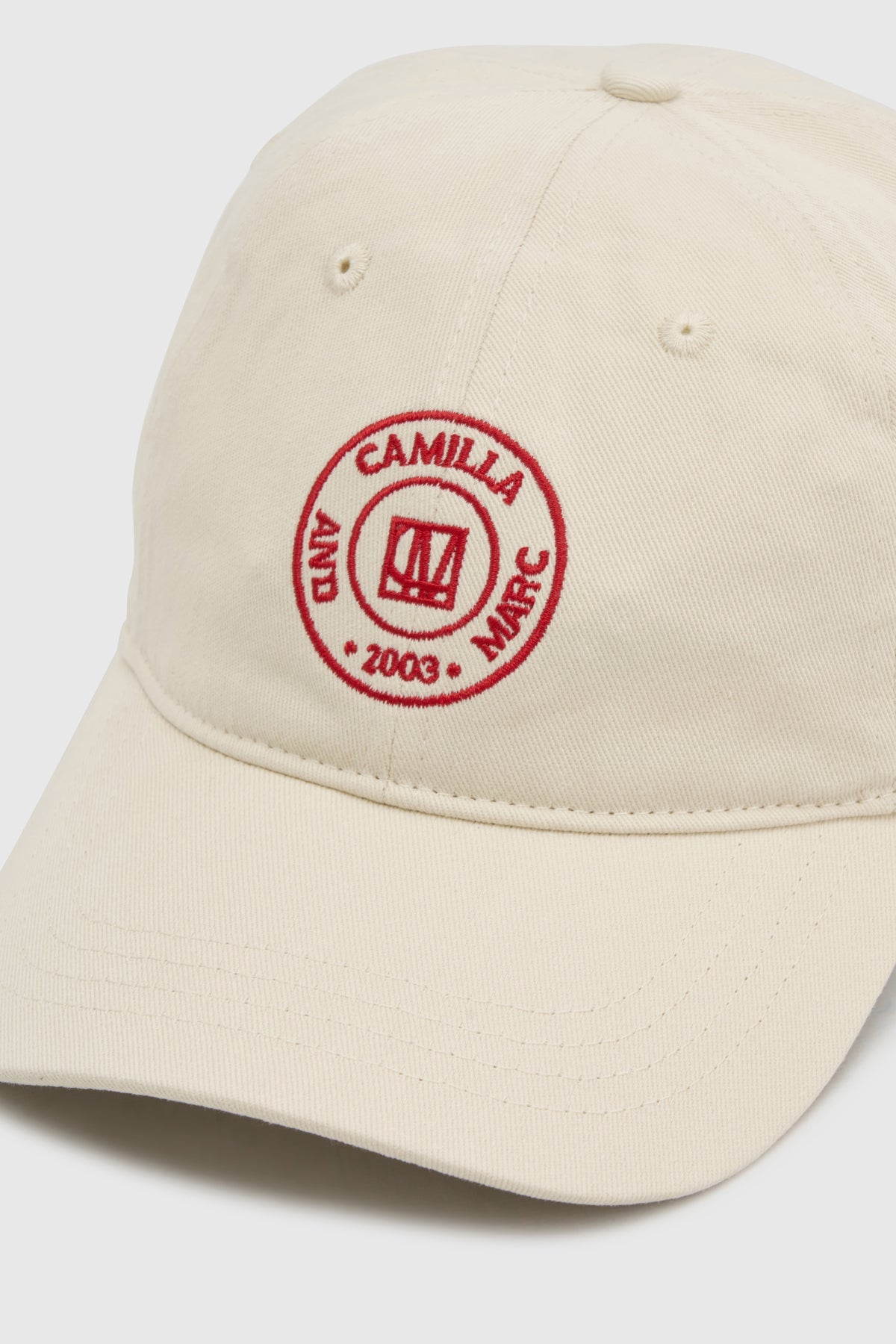 Camilla & Marc | Westley Embossed Logo Cap - White / Red