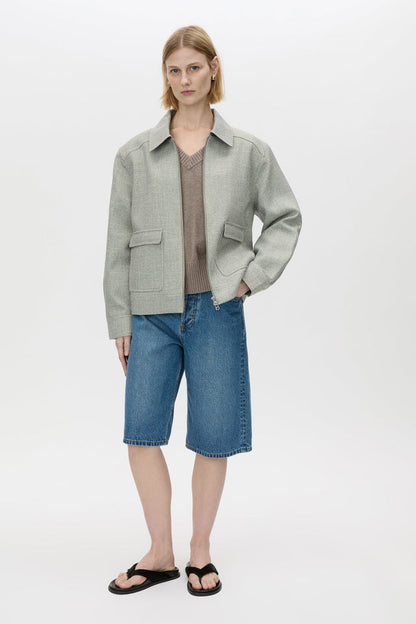 Camilla and Marc | Wright Collared Jacket - Reed Green