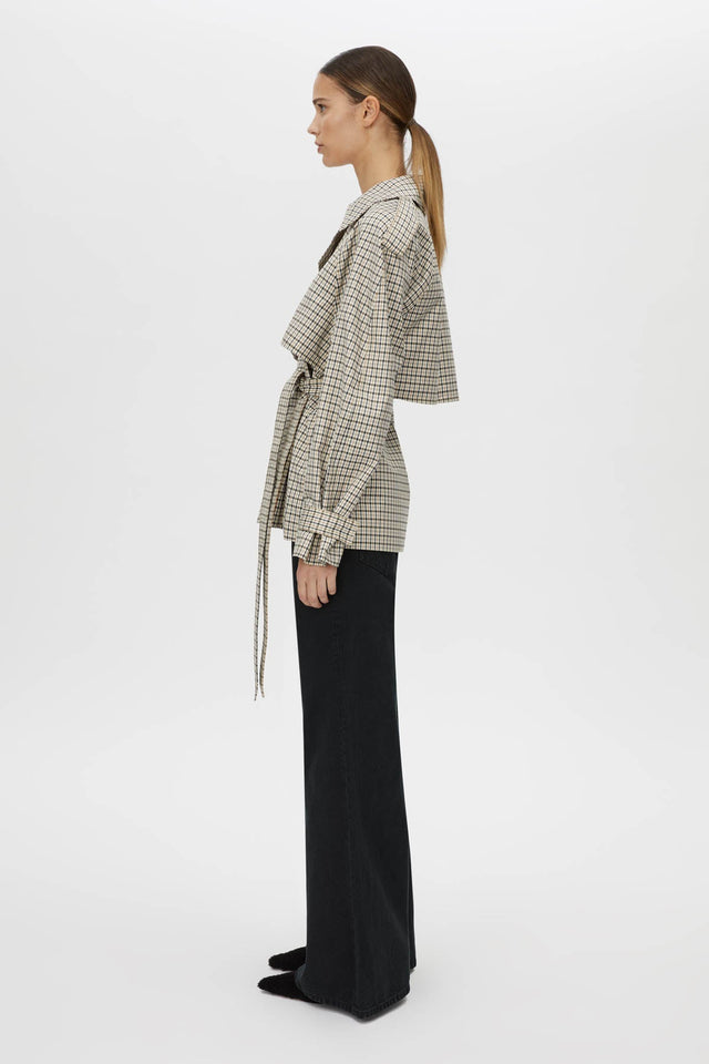 Camilla and Marc | Burdock Check Trench Jacket - Birch Check