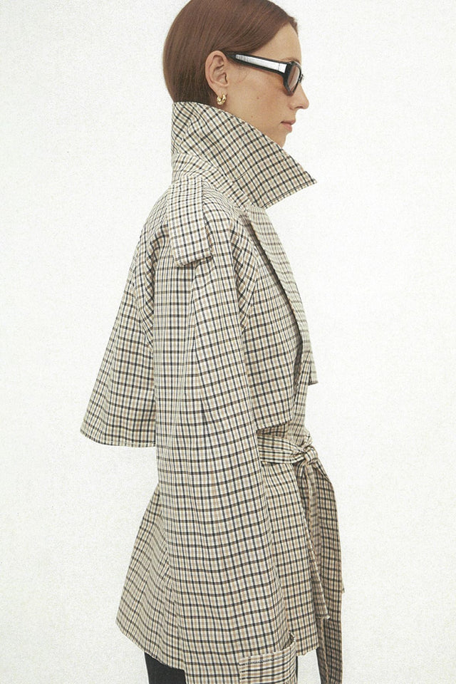 Camilla and Marc | Burdock Check Trench Jacket - Birch Check