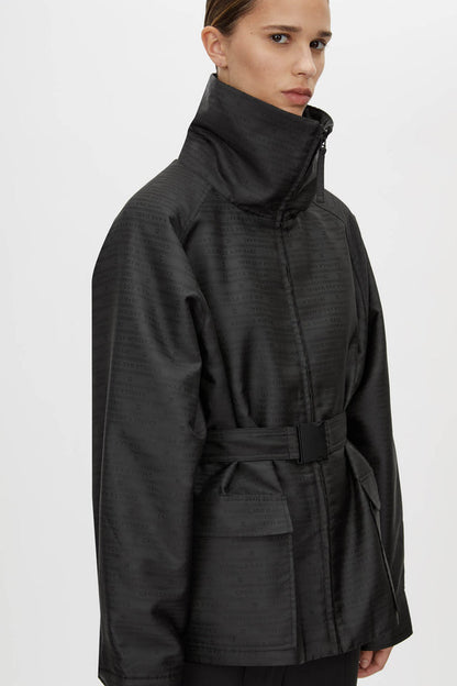 Camila and Marc | Escher Logo Jacquard Puffer Jacket - Black