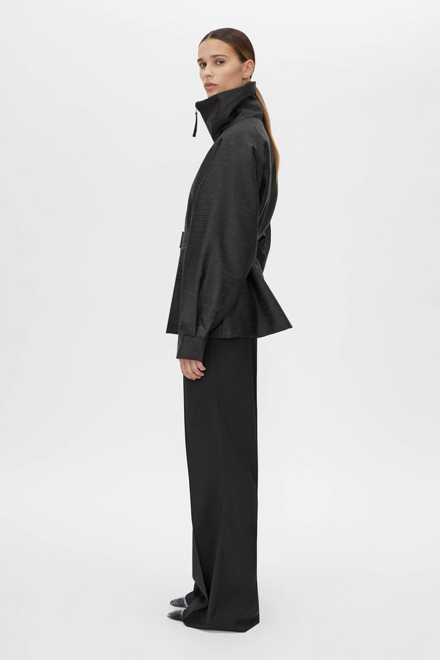 Camila and Marc | Escher Logo Jacquard Puffer Jacket - Black