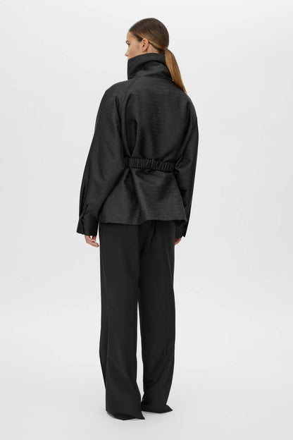 Camila and Marc | Escher Logo Jacquard Puffer Jacket - Black