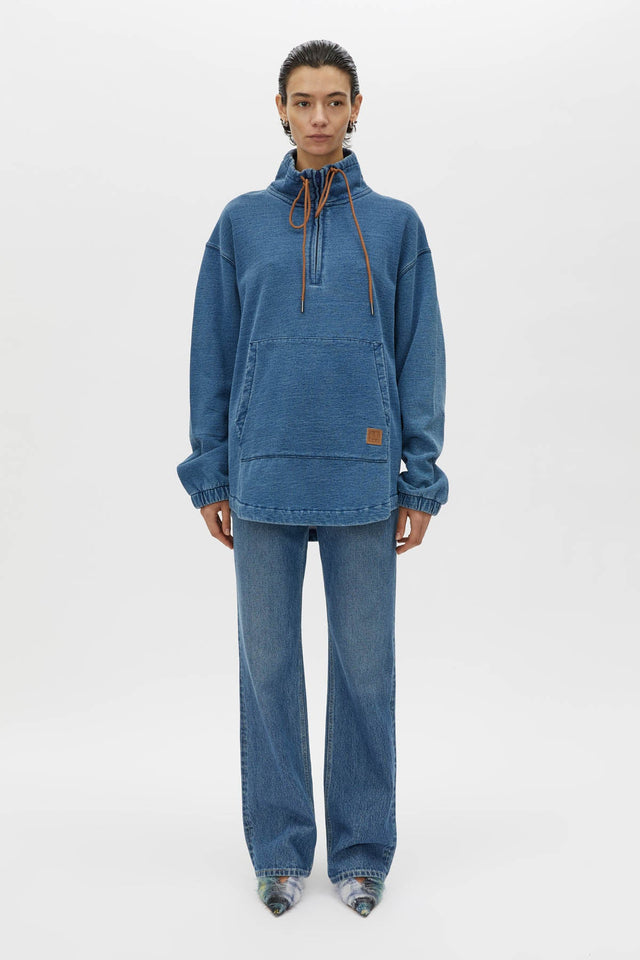 Camilla and Marc | Meena Denim Fleece Pullover - Classic Blue