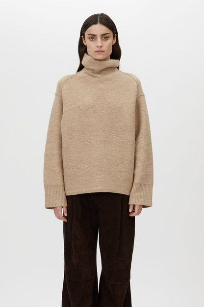 Camilla and Marc | Rohan Knit Funnel Neck Sweater - Oatmeal Melange