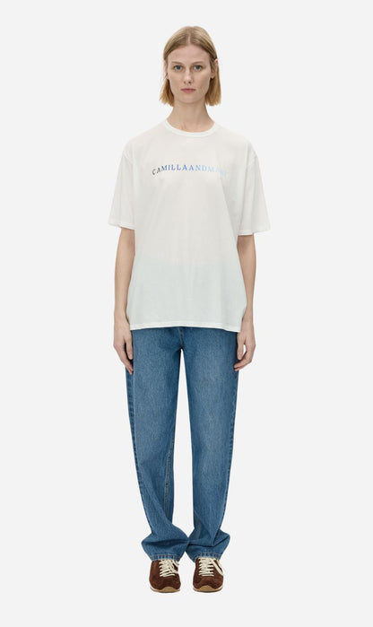 Camilla and Marc | Navarro Logo Tee - Soft White/Slate