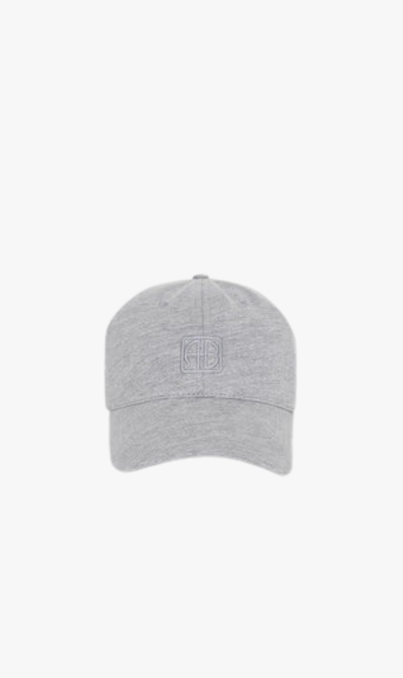 Anine Bing | Jeremy Baseball Cap Framed Monogram - Heather Grey