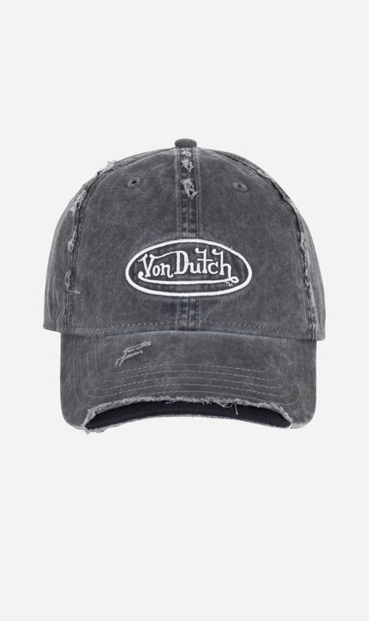 Von Dutch | Destroyed Twill Emboidery Dad Cap -Black