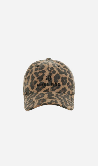 Anine Bing | Jeremy Baseball Cap - Black & Brown Leopard