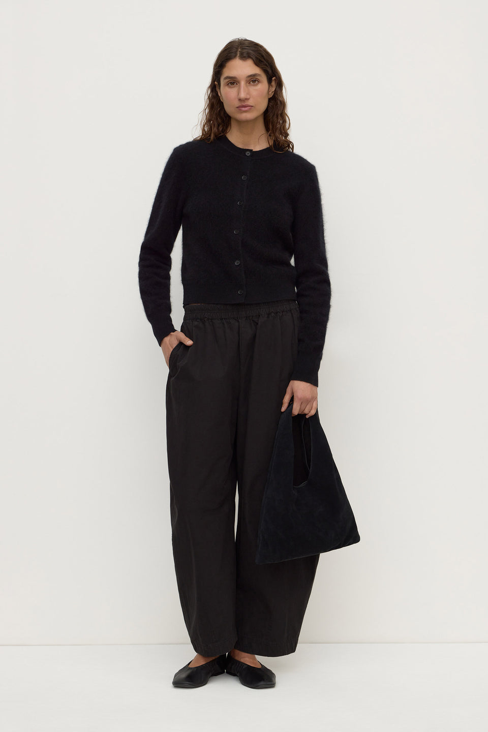 Assembly Label | Carina Merino Wool Long Sleeve Cardigan - Black