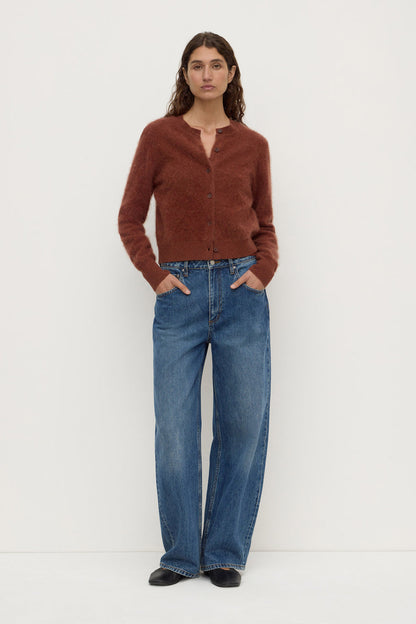 Assembly Label | Carina Merino Wool Long Sleeve Cardigan - Burnt Amber