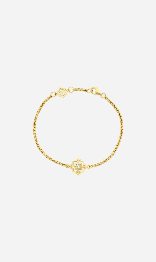 Zoe & Morgan | Centered Bracelet - Gold/White Zircon