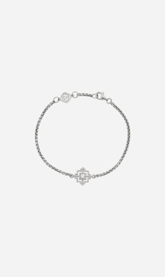 Zoe & Morgan | Centered Bracelet - Silver/White Zircon