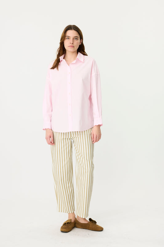 LMND | Chiara Long Sleeve Shirt Scalloped Edge - Pink Sorbet