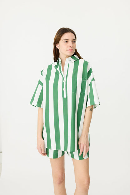 LMND | Chiara Shorts - Forest/White Stripe