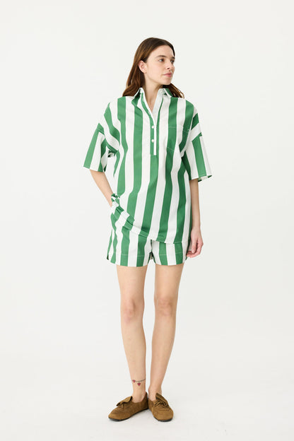 LMND | Chiara Shorts - Forest/White Stripe