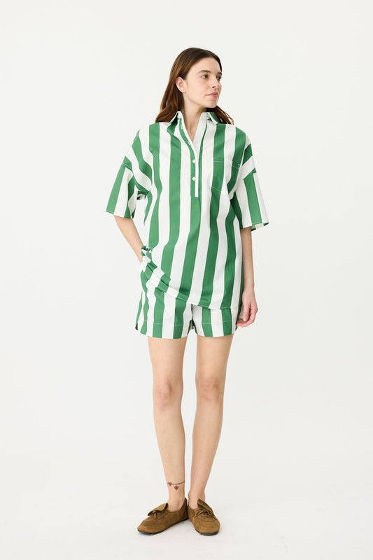 LMND | Chiara Shorts - Forest/White Stripe
