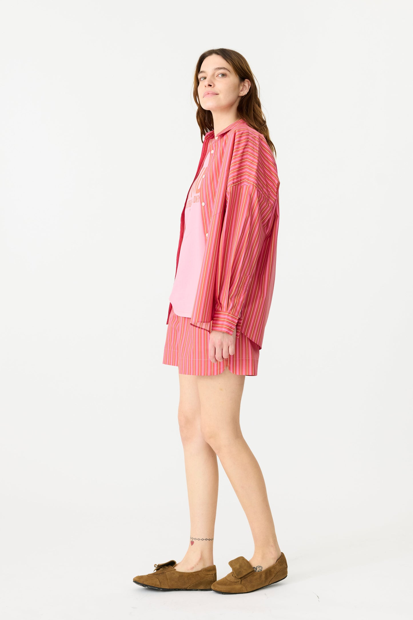 LMND | Chiara Shorts - Pink/Burnt Orange Stripe