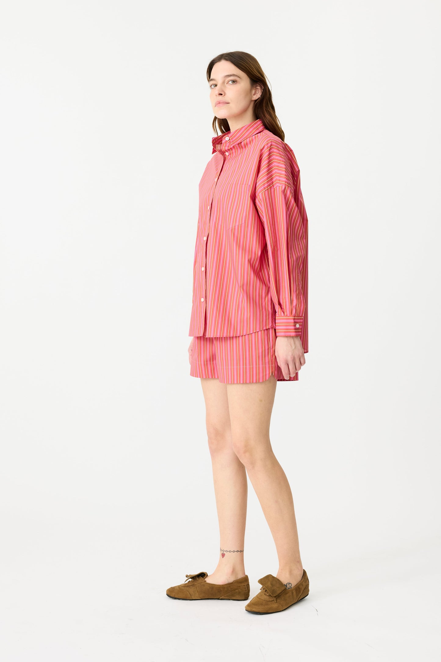 LMND | Chiara Shorts - Pink/Burnt Orange Stripe