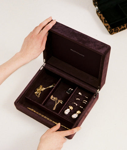 Meadowlark | Velvet Jewellery Box Large - Merlot