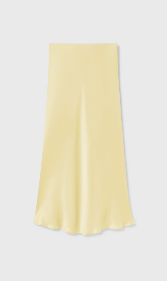 Silk Laundry | Long Bias Cut Skirt - Vanilla Flower