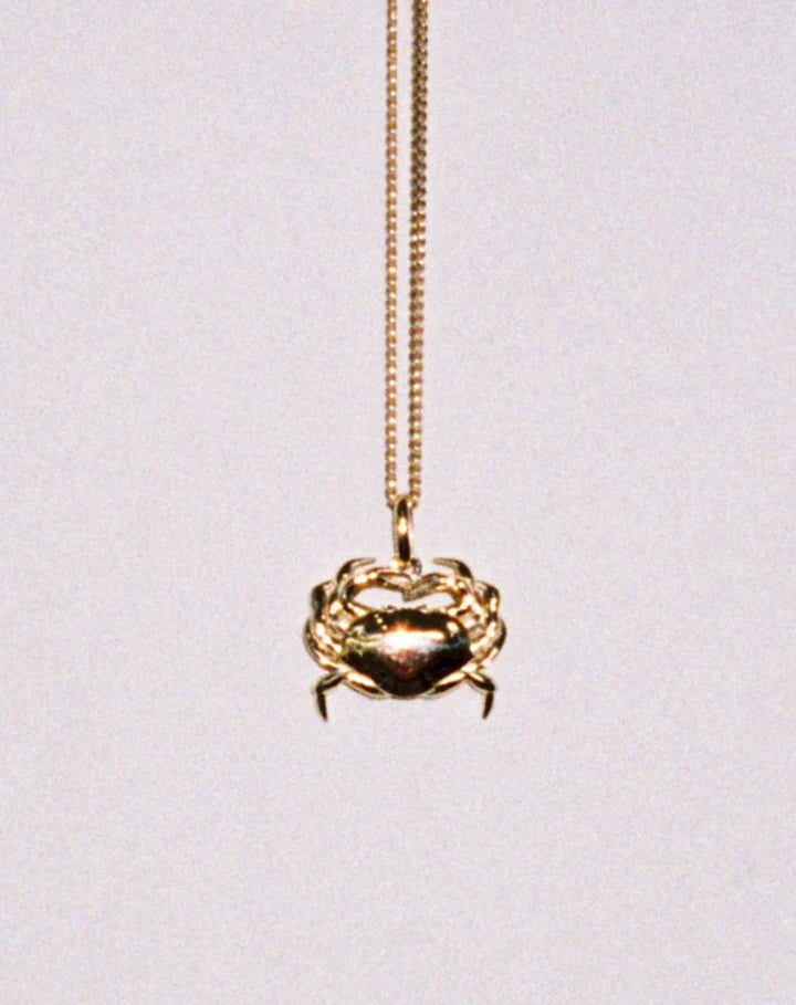 Meadowlark | Crab Charm Necklace 50cm - Silver