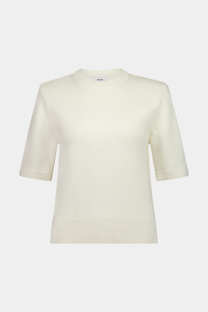 Rebe | Short Sleeve Shoulder Knit - Ivory