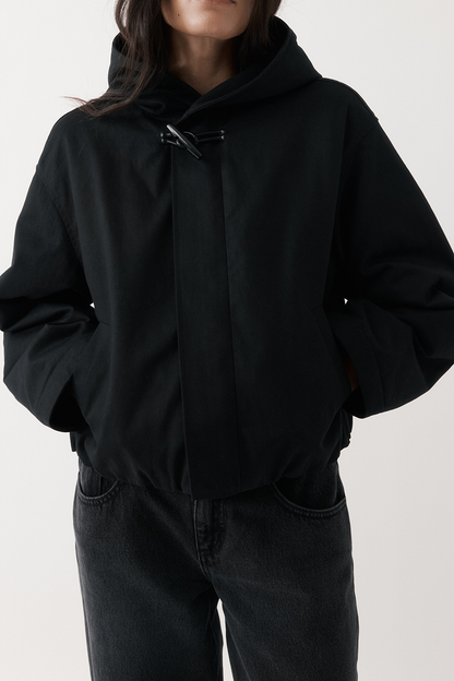 Rebe | Cropped Cotton Drill Jacket - Black