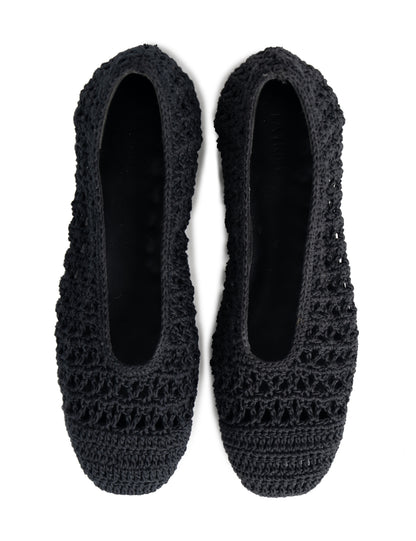 La Tribe | Crochet Ballet Flat - Black