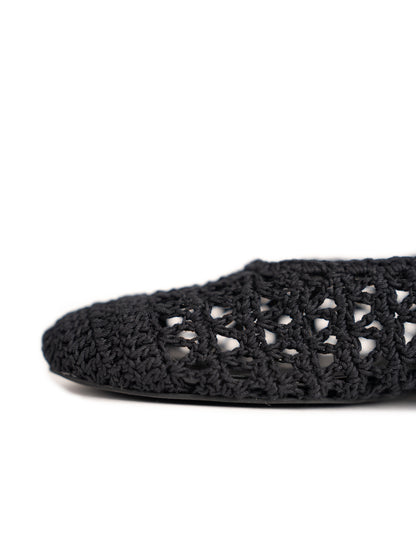 La Tribe | Crochet Ballet Flat - Black