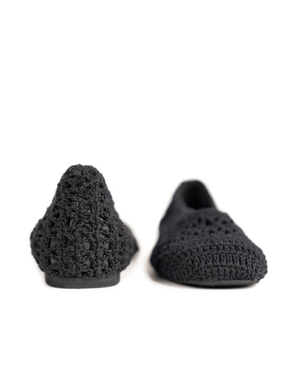 La Tribe | Crochet Ballet Flat - Black