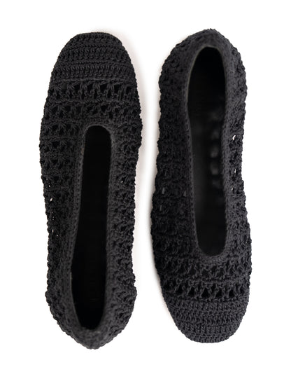 La Tribe | Crochet Ballet Flat - Black