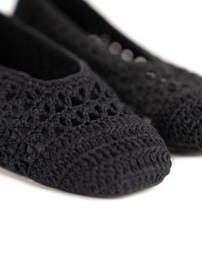 La Tribe | Crochet Ballet Flat - Black
