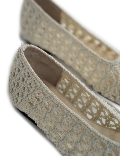 La Tribe | Crochet Ballet Flat - Cream