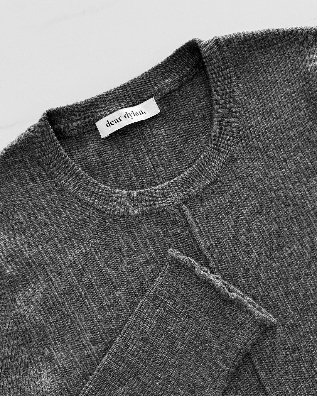 Dear Dylan | Merino Long Sleeve Knit - Smoke Marle