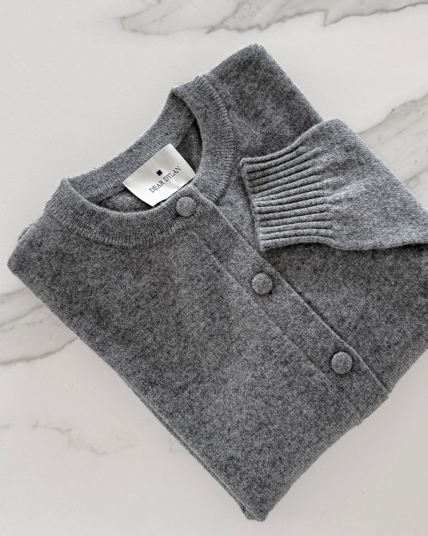 Dear Dylan | Cashmere Cardigan - Ash Marle