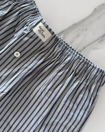 Dear Dylan | Boxer Pant - Steel Blue Stripe