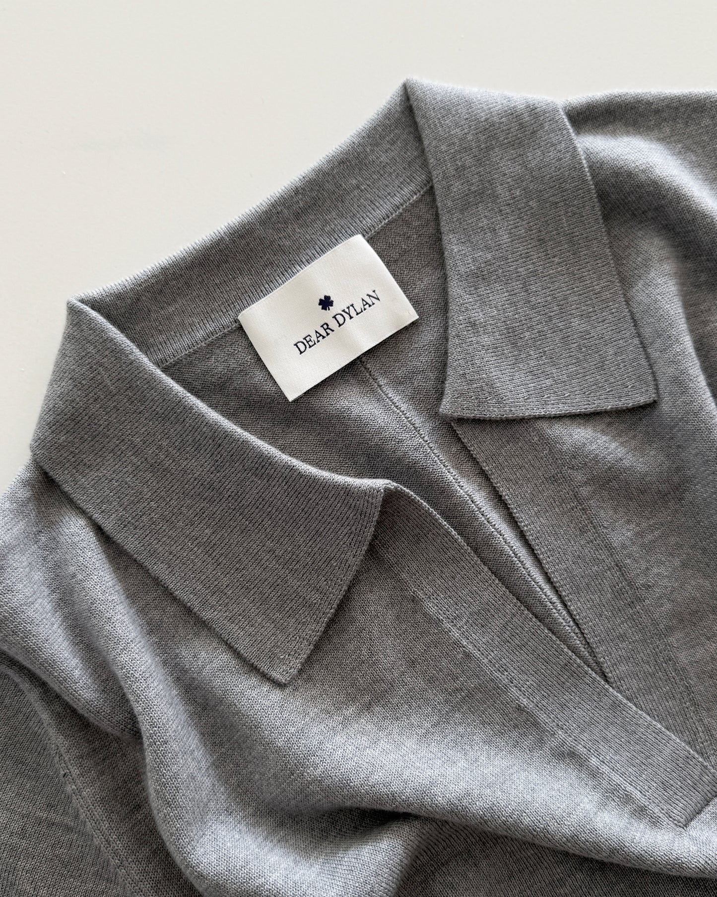 Dear Dylan | Merino Polo - Grey Marle