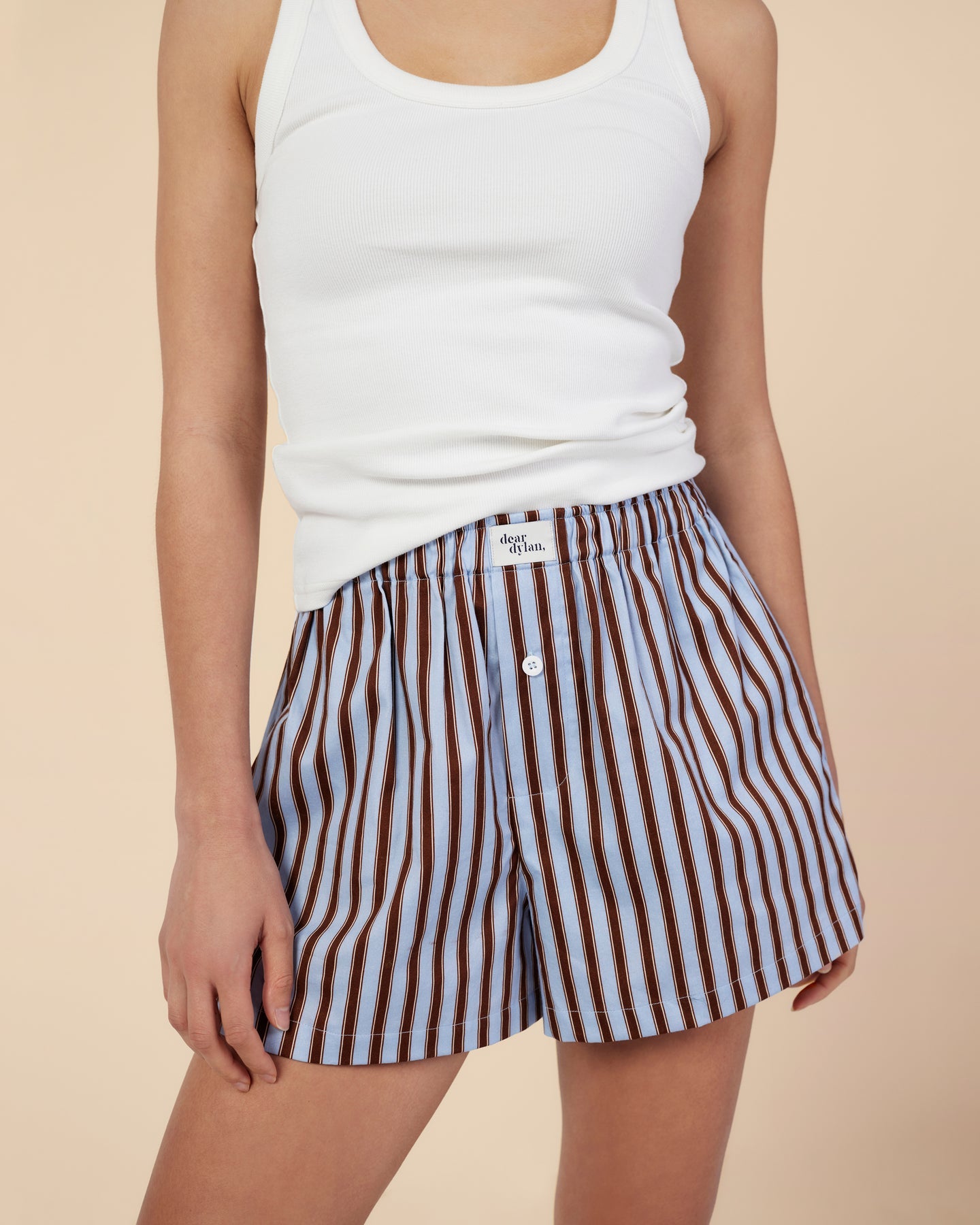 Dear Dylan | Riviera Stripe Boxer Short - Azul/Crème/Umber