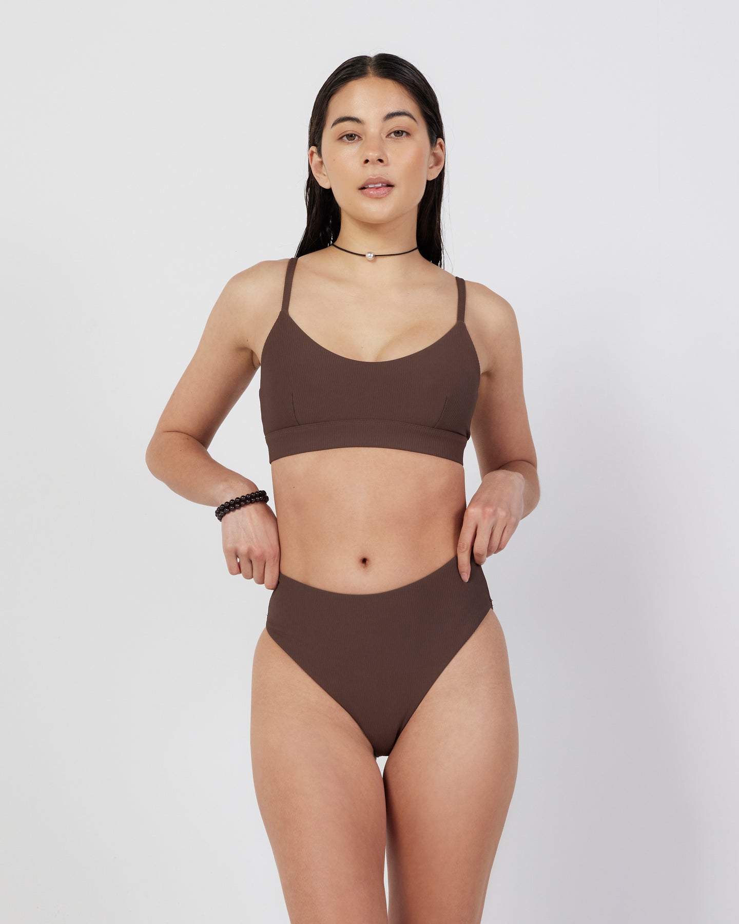 Dear Dylan | Swim Crop - Umber Rib