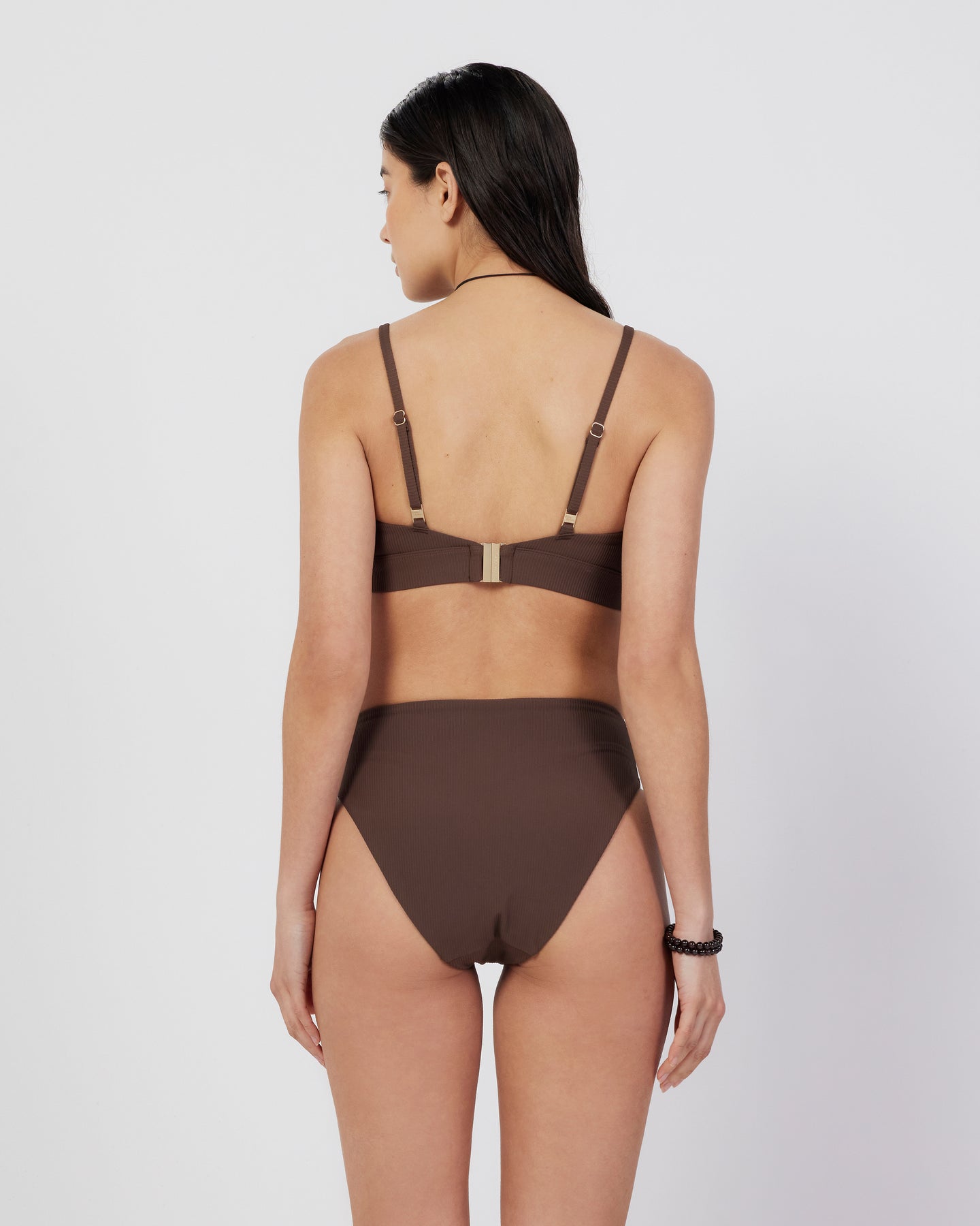 Dear Dylan | High Rise Swim Brief - Umber Rib
