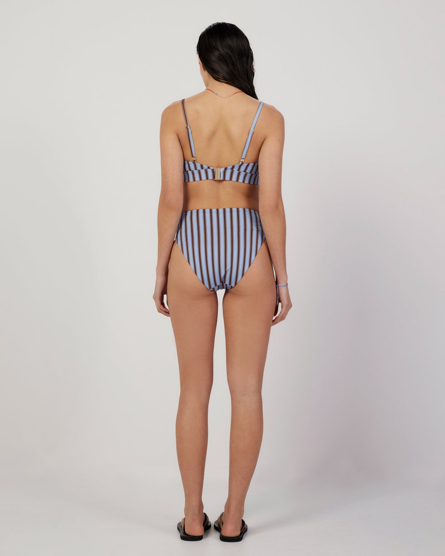 Dear Dylan | High Rise Swim Brief - Riviera Stripe