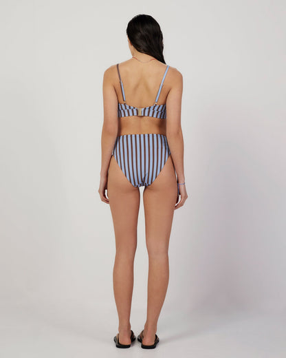 Dear Dylan | High Rise Swim Brief - Riviera Stripe