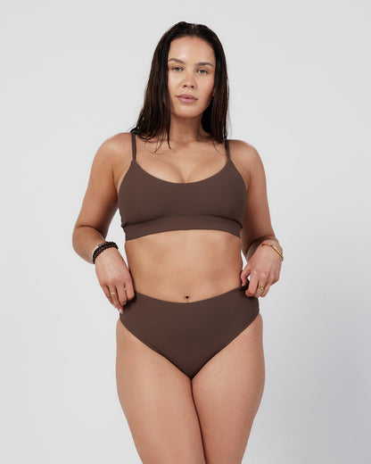 Dear Dylan | High Rise Swim Brief - Umber Rib