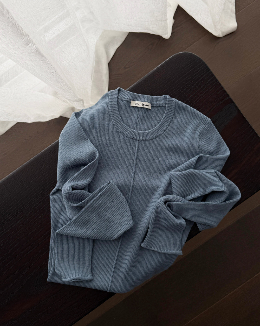 Dear Dylan | Merino Long Sleeve Knit - Slate Blue