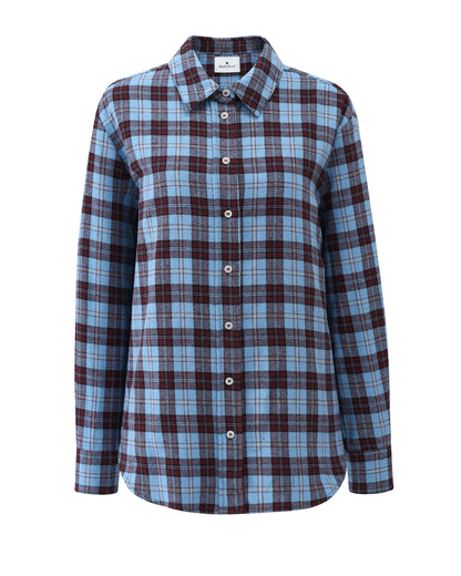 Dear Dylan | Boyfriend Plaid Shirt - Denim / Port