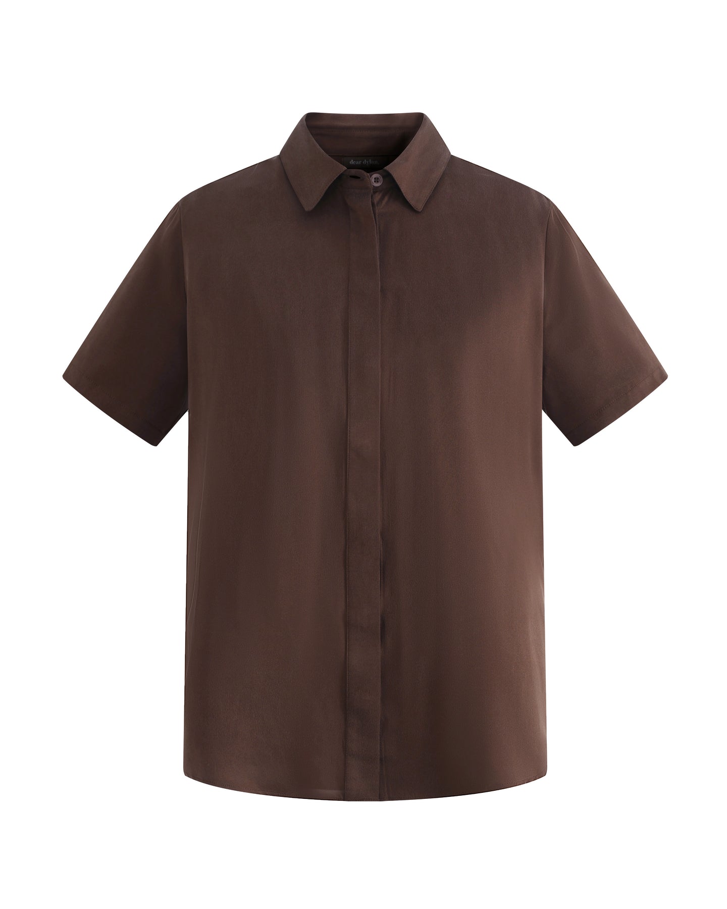 Dear Dylan | Silk Short Sleeve Shirt - Rum